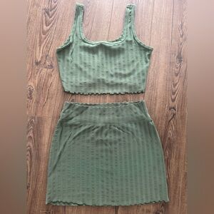 OFFLINE by Aerie Olive Ribbed set